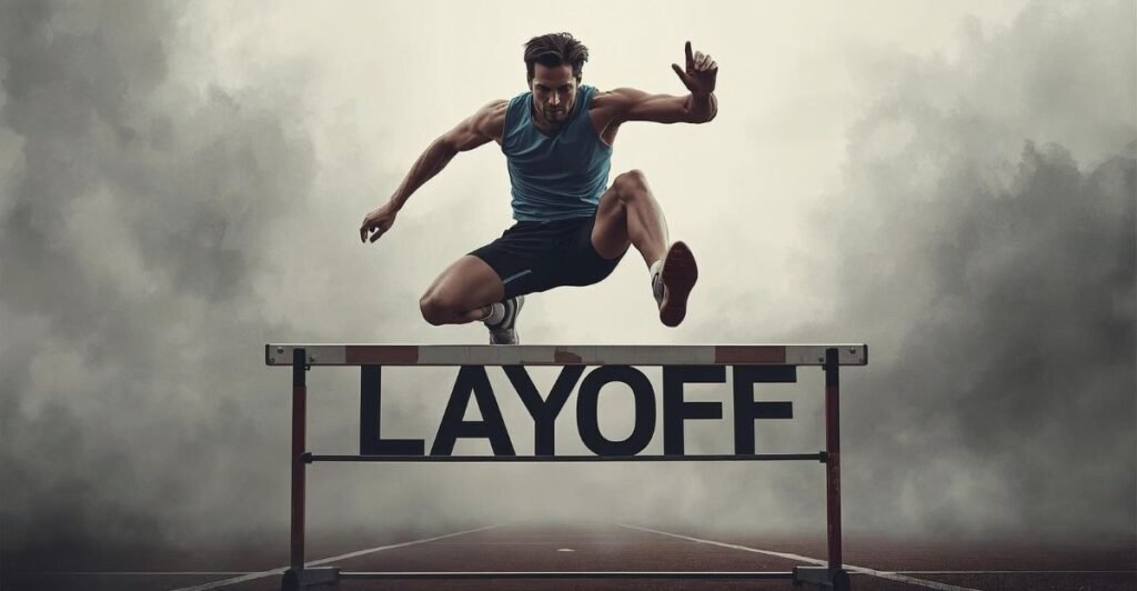 what should you do after a layoff - man jumping a hurdle
