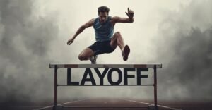 what should you do after a layoff - man jumping a hurdle
