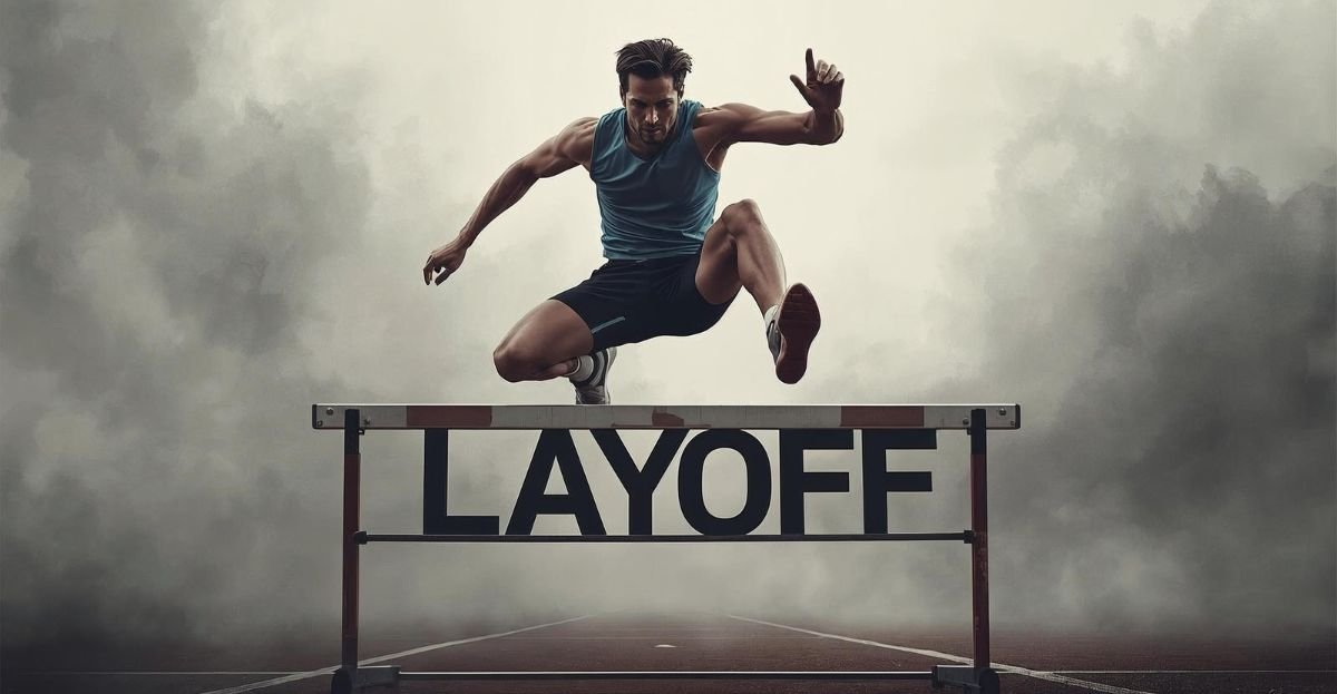 what should you do after a layoff - man jumping a hurdle