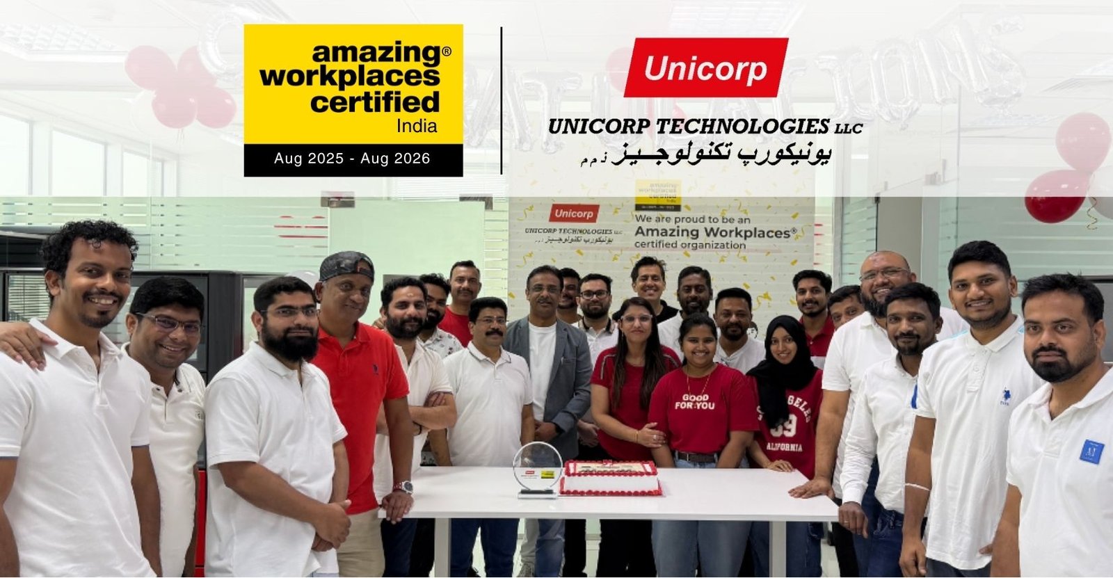 Unicorp Technologies Amazing Workplaces Certified