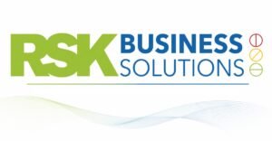 RSK Business Solutions logo banner for Vaultiscan AI platform launch with modern corporate branding and technology-inspired design.