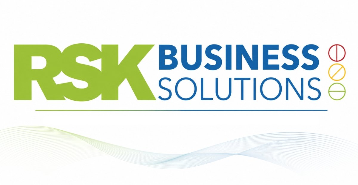 RSK Business Solutions logo banner for Vaultiscan AI platform launch with modern corporate branding and technology-inspired design.