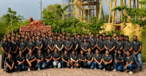 Marriott employee engagement strategy showcasing a diverse hospitality workforce participating in a team-building and employee engagement initiative.