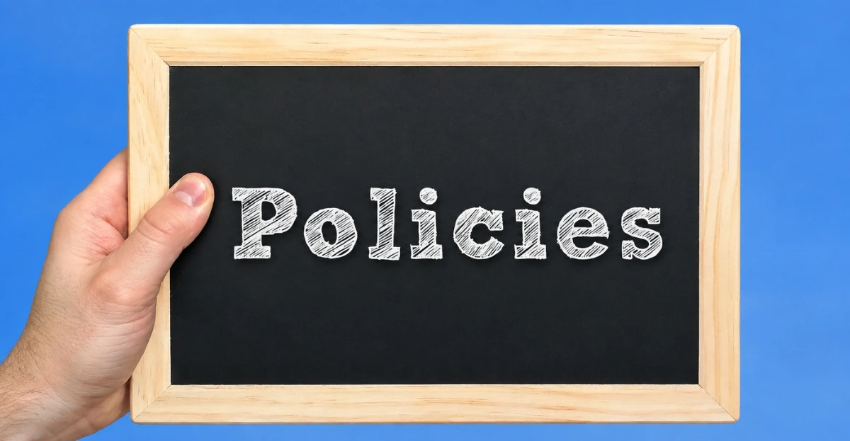 Bereavement leave policies written on a chalkboard