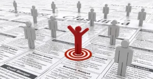 Job Crafting concept showing an employee customizing their role while standing out among traditional job roles in the workplace