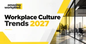 HR leaders discussing workplace culture trends 2027 during a planning meeting